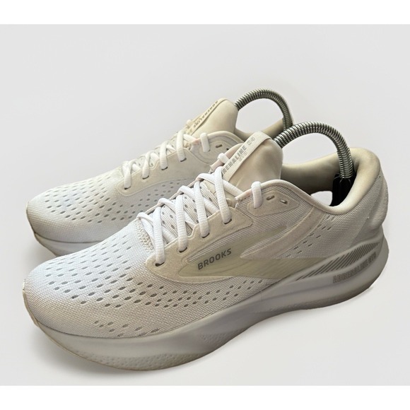 Brooks Shoes - Brooks Adrenaline GTS 24, White/Oyster/Alloy, Womens 9B Running Shoes Sneakers